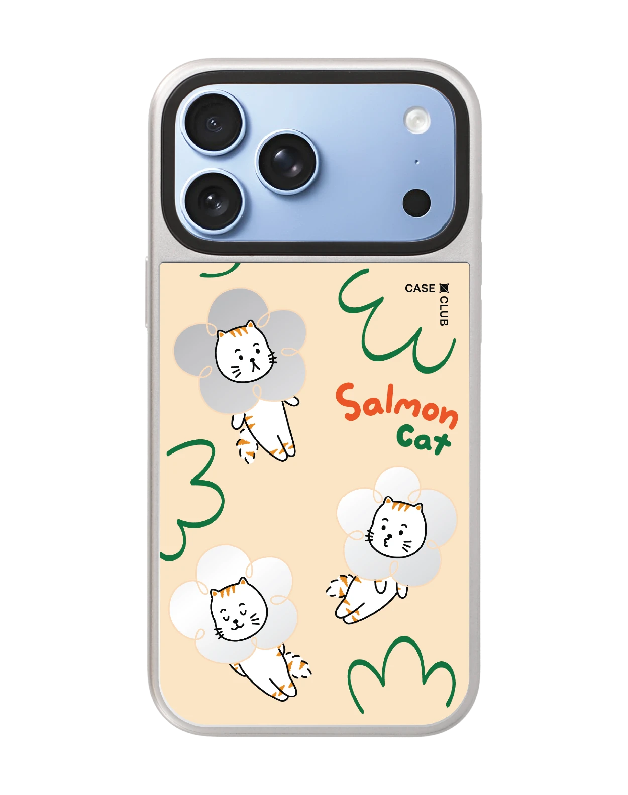 iphone 18 pro max mirror silver magsafe salmon cat flower
