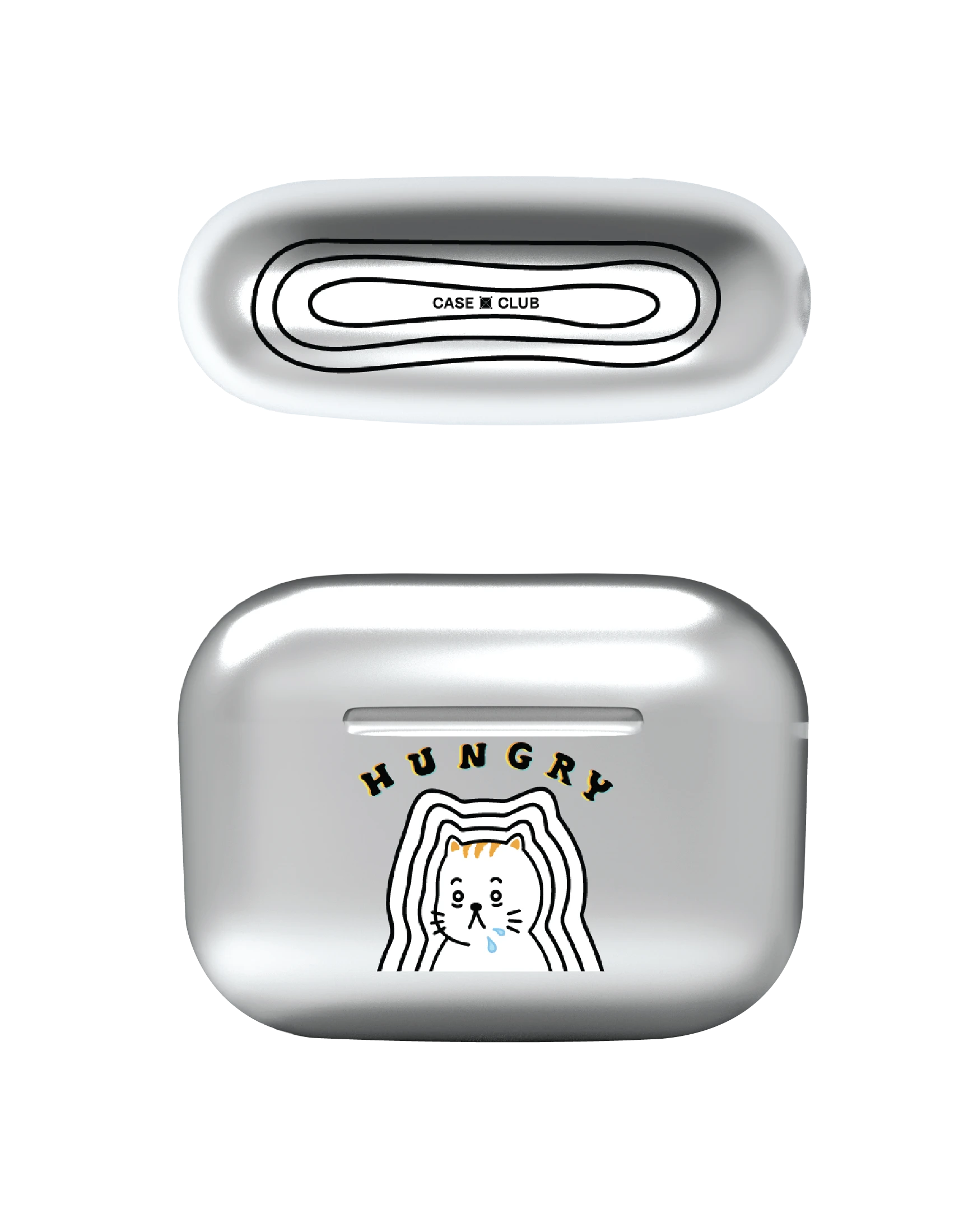 airpods pro 2 mirror case salmon cat hungry