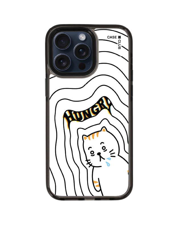iPhone 15 Pro Max Clear Black MagSafe Salmon Cat หิว