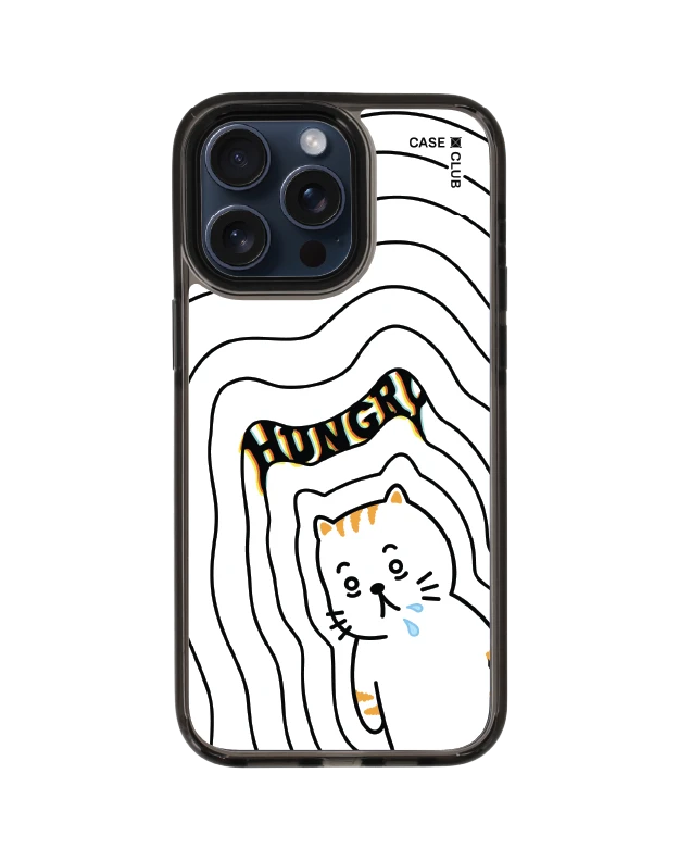 iphone 15 pro max clear black magsafe salmon cat hungry