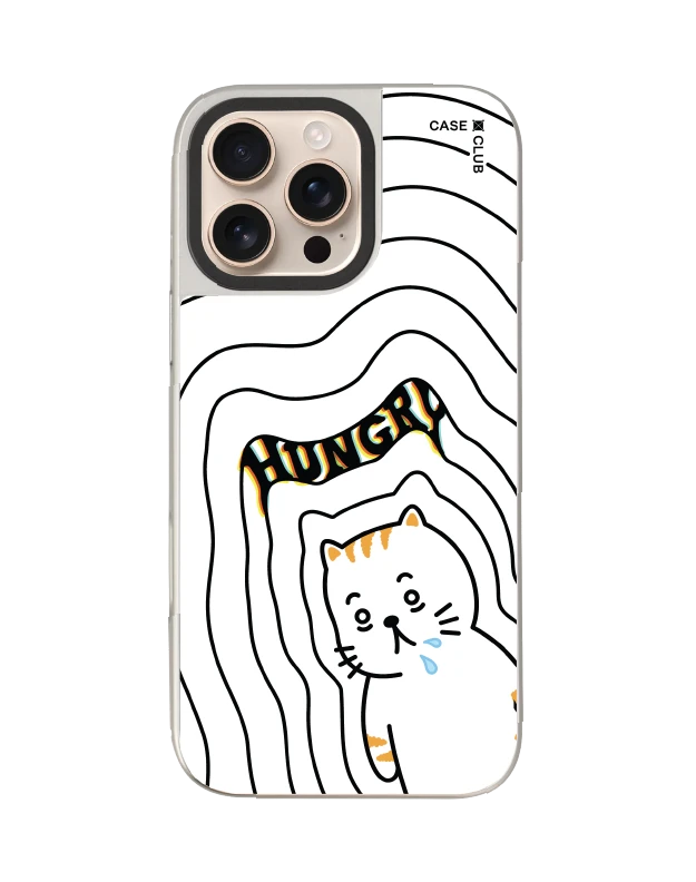 เคสกระจก iphone 16 pro max magsafe salmon cat แมวหิวโหย