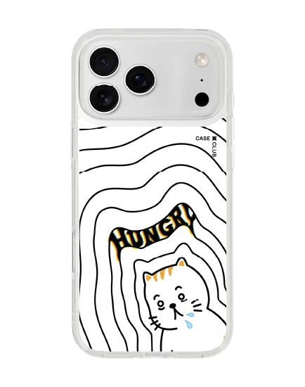 iphone 17 pro max clear salmon cat hungry