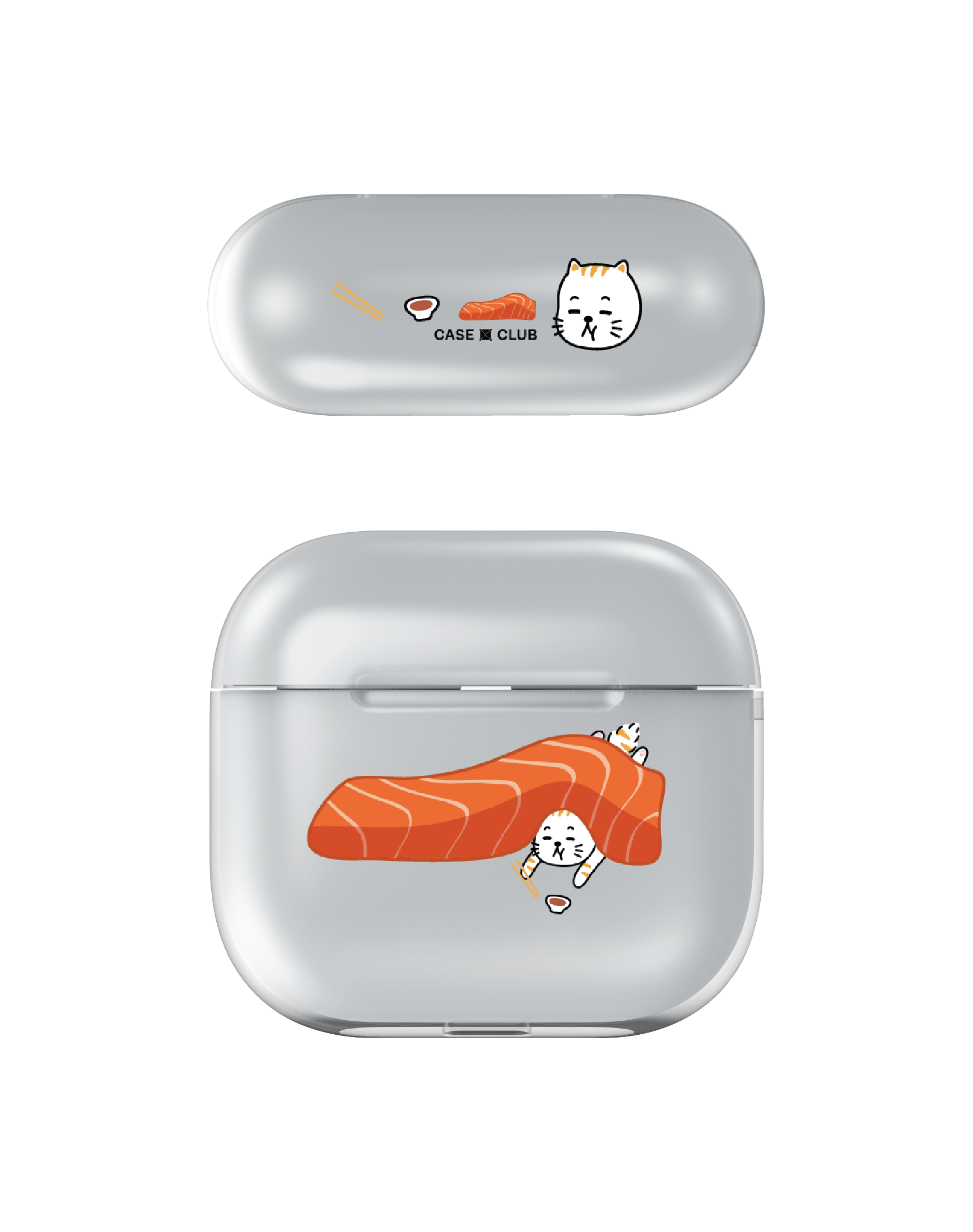 เคสใส AirPods 4 Salmon Cat ชอบแซลมอน