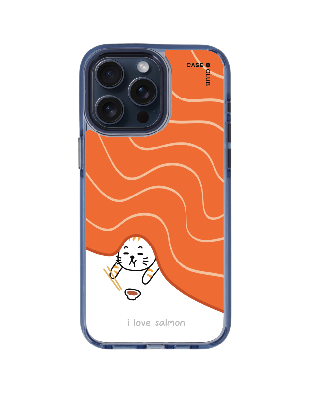iPhone 15 Pro Max Clear Blue MagSafe Salmon Cat ชอบแซลมอน