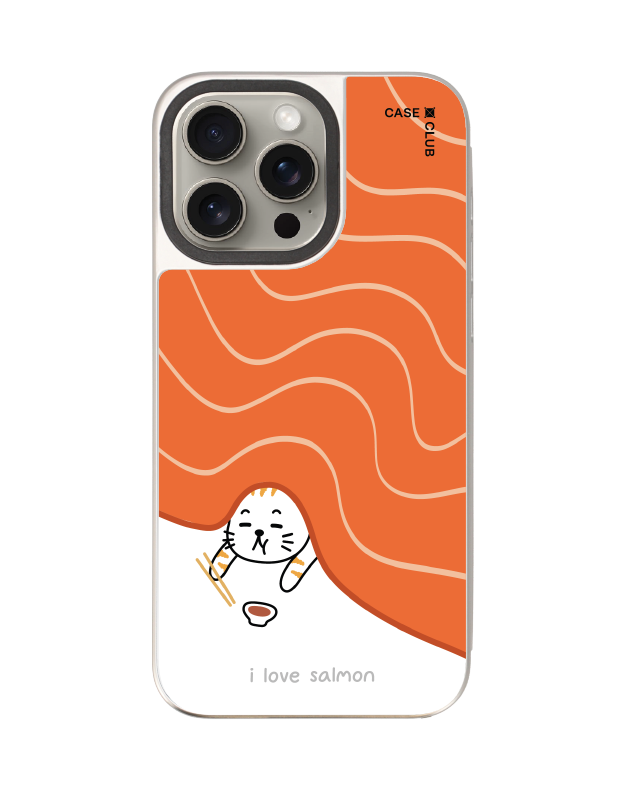 เคสกระจก iPhone 15 Pro Max MagSafe Salmon Cat ชอบแซลมอน