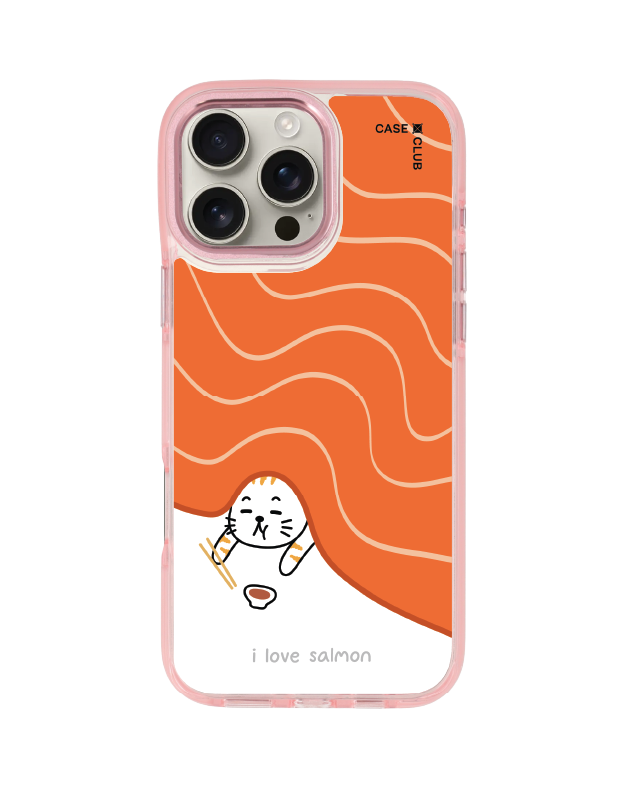 iPhone 16 Pro Max Clear Pink MagSafe Salmon Cat ชอบแซลมอน