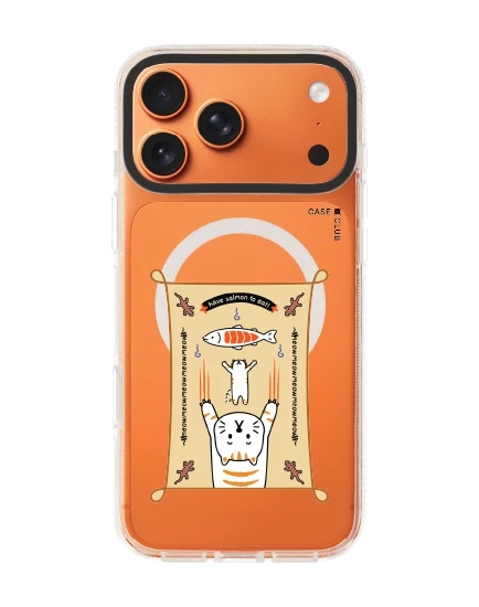 iphone 17 pro max clear case magsafe shield salmon cat mantra