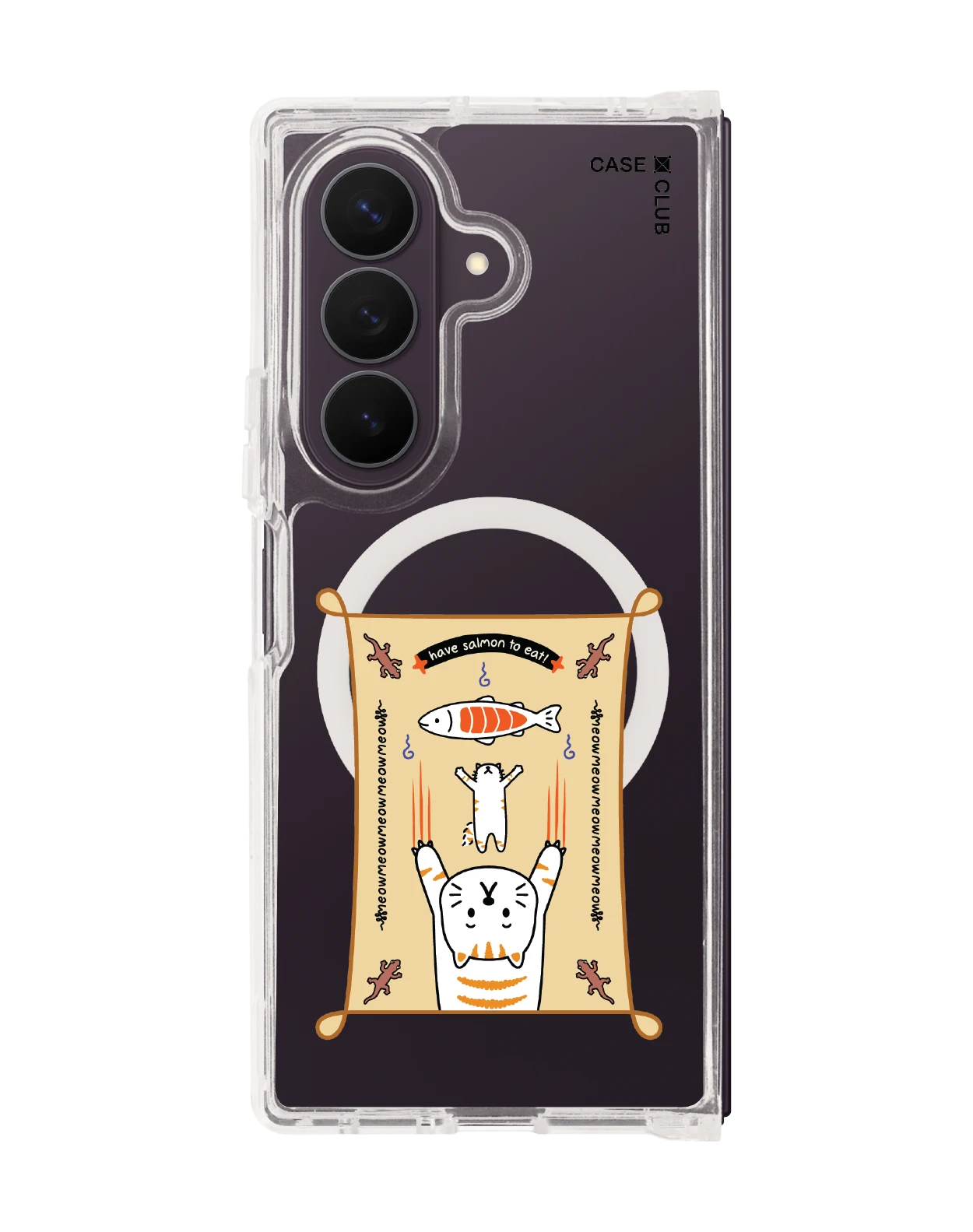 samsung galaxy z fold 8 ultra clear magsafe salmon cat mantra
