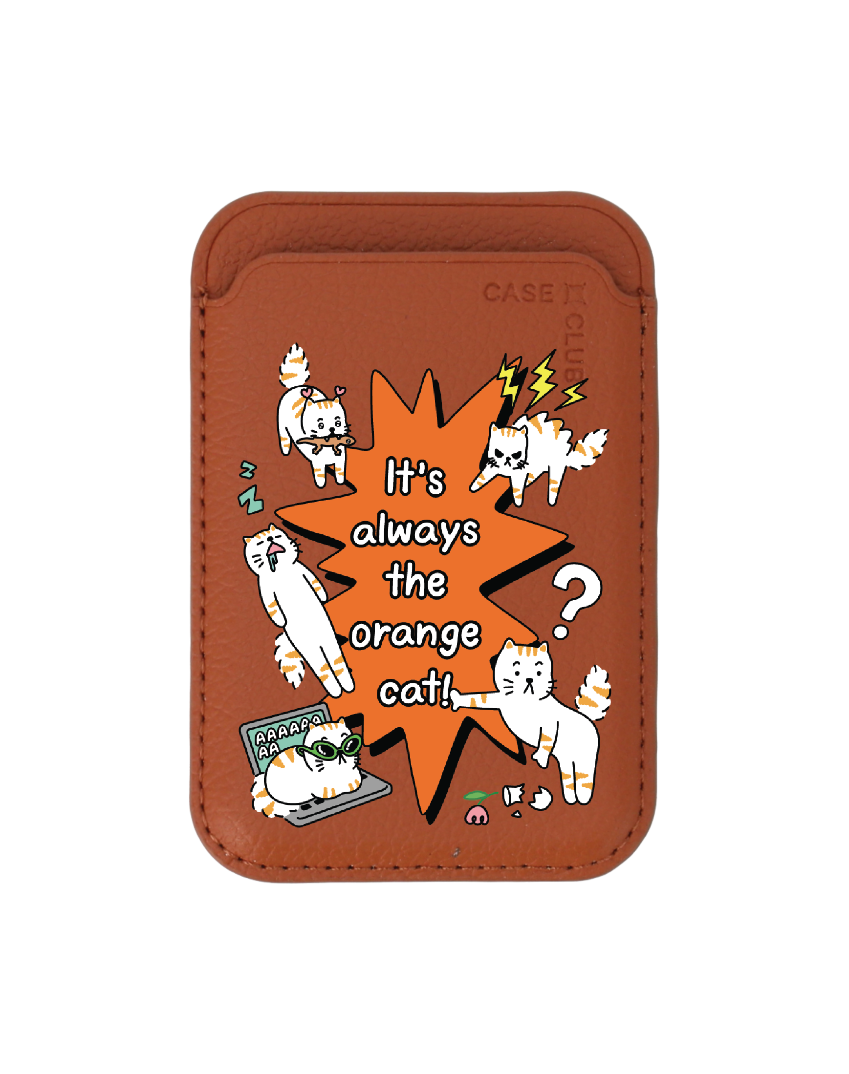 Brown Wallet MagSafe Salmon Cat Quote