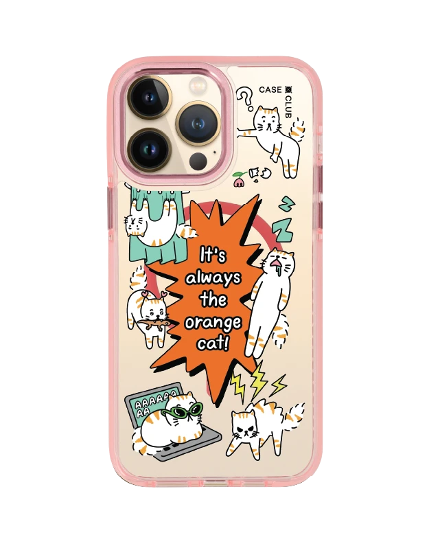 iphone 14 pro max clear pink magsafe salmon cat quote