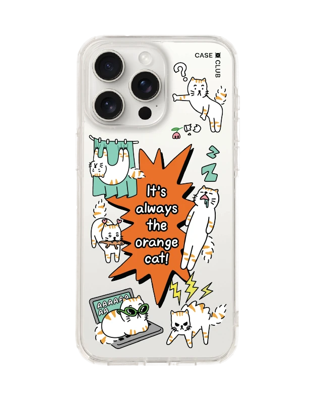 iphone 15 pro max clear case salmon cat quote