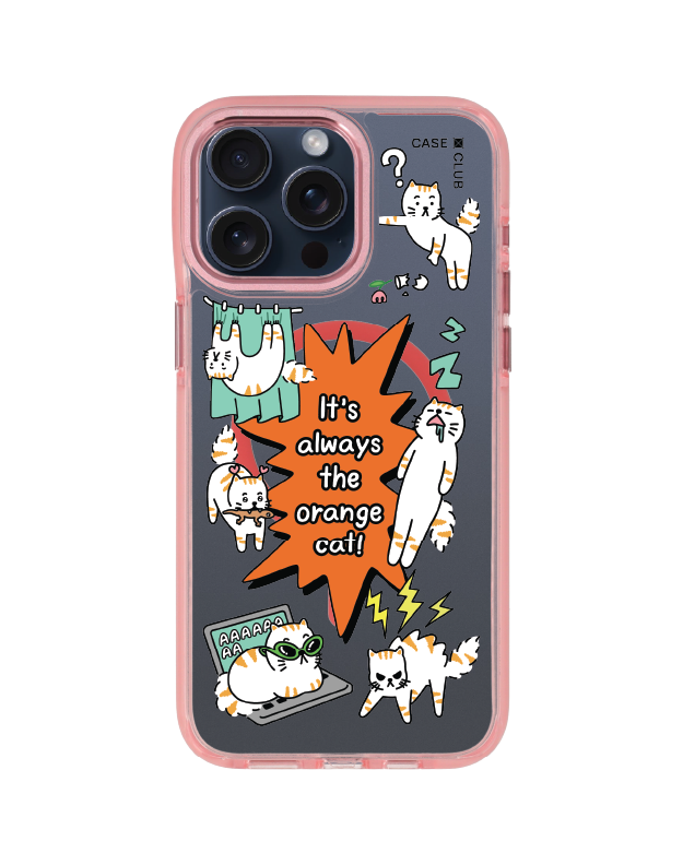iPhone 15 Pro Max Clear Pink MagSafe Salmon Cat คำคม