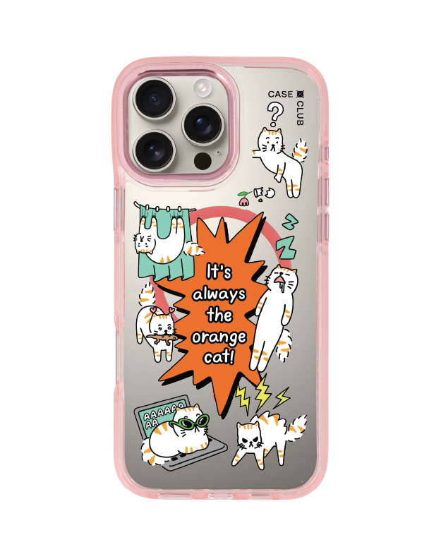 iPhone 16 Pro Max Clear Pink MagSafe Salmon Cat คำคม