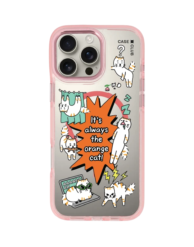 iphone 16 pro max clear pink magsafe salmon cat quote