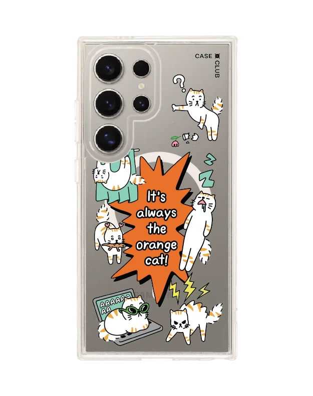 เคสใส samsung s24 ultra magsafe คำคมแมวส้ม salmon cat