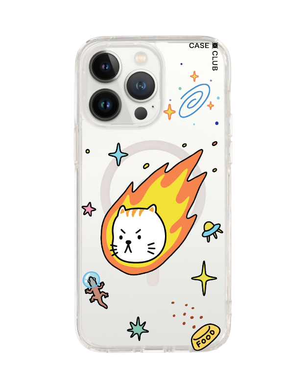 เคสใส iPhone 14 Pro Max MagSafe Salmon Cat อวกาศ