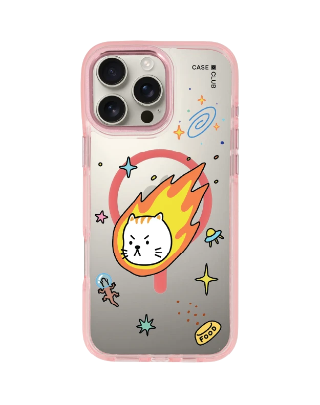 iphone 16 pro max clear pink magsafe salmon cat space