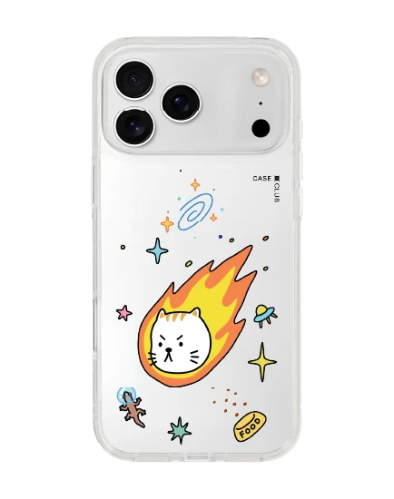 iphone 17 pro max clear salmon cat space