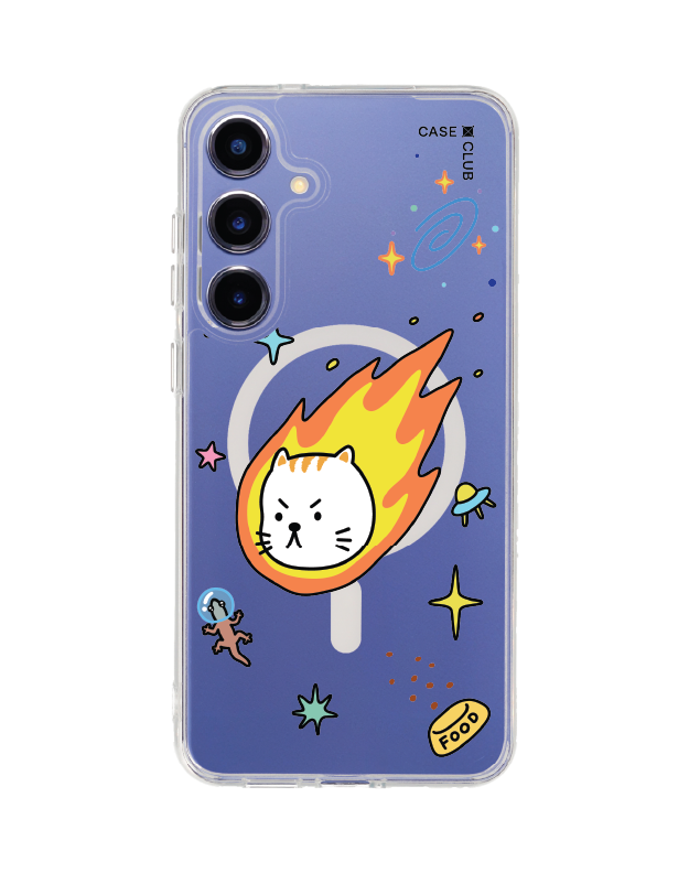 เคสใส Samsung Galaxy S25 Plus MagSafe Salmon Cat อวกาศ