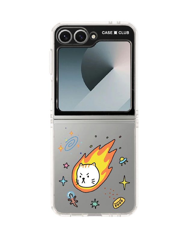 samsung galaxy z flip 6 clear case salmon cat space