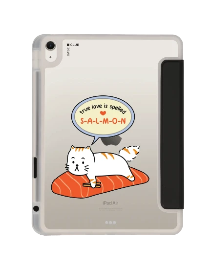 ipad air4/5/6/7 11" 2025 (m2/m3) clear black salmon cat true love