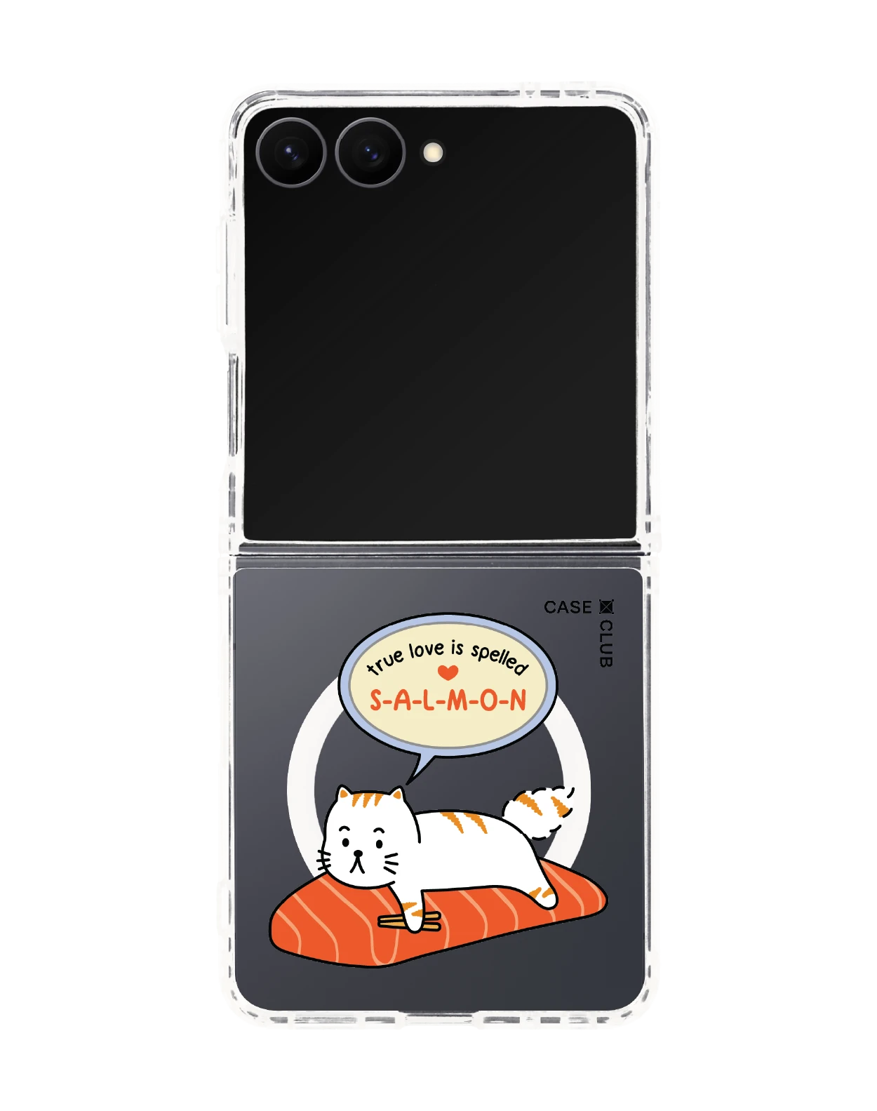 เคสใส samsung galaxy z flip 8 magsafe salmon cat true love