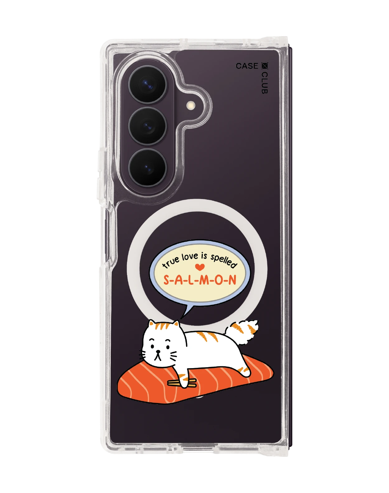 samsung galaxy z fold 8 ultra clear magsafe salmon cat true love