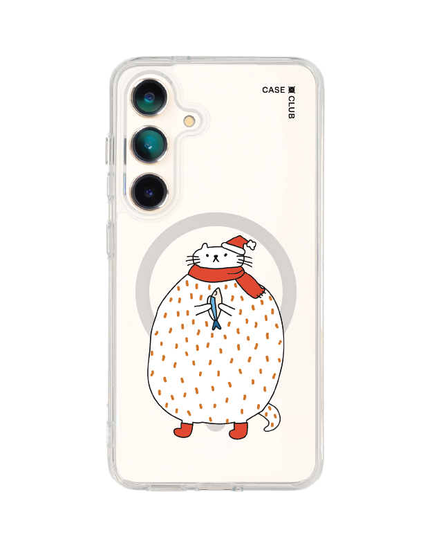เคสใส samsung galaxy s25 magsafe แมวซานต้า