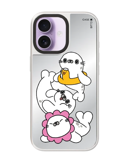 เคสกระจก iphone 17 magsafe แมวน้ำจอมซนเล่นห่วงยาง
