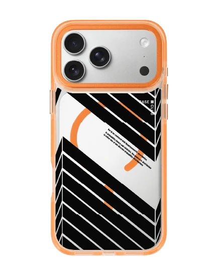 เคสใสสีส้ม iphone 17 pro max magsafe เส้นคมเคลื่อนไหว