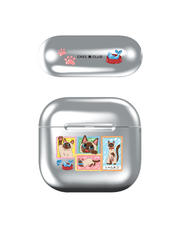 เคสกระจก airpods 4 แสตมป์แมววิเชียรมาศ