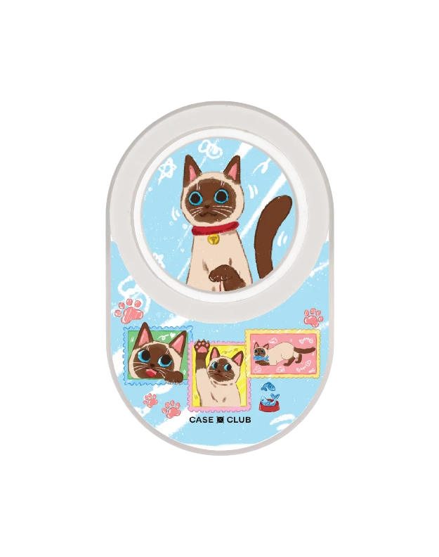 clear popgrip siamese cat stamp