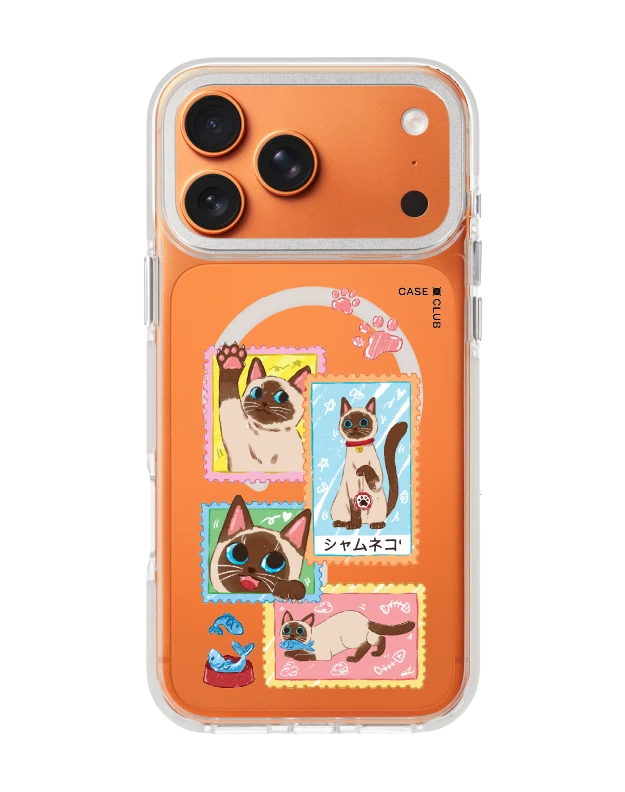 เคสใส iphone 17 pro max magsafe สีขาว แสตมป์แมววิเชียรมาศ
