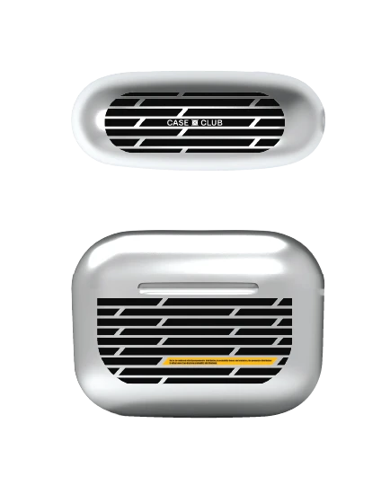 airpods pro 2 silver case signal grid