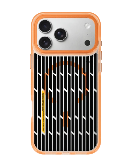 เคสใสสีส้ม iphone 17 pro max magsafe กริดเสาสัญญาณ