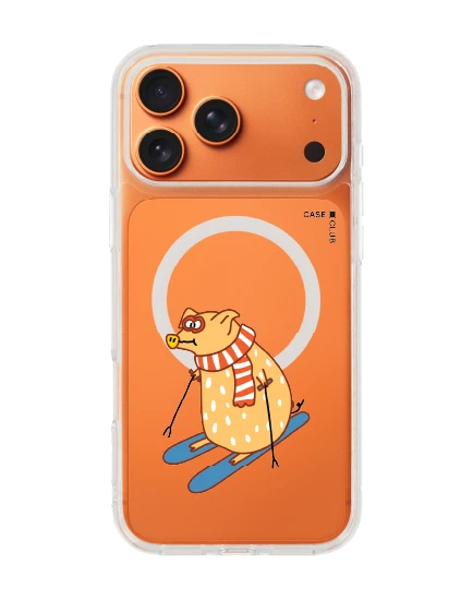 iphone 17 pro max clear magsafe skiing pig