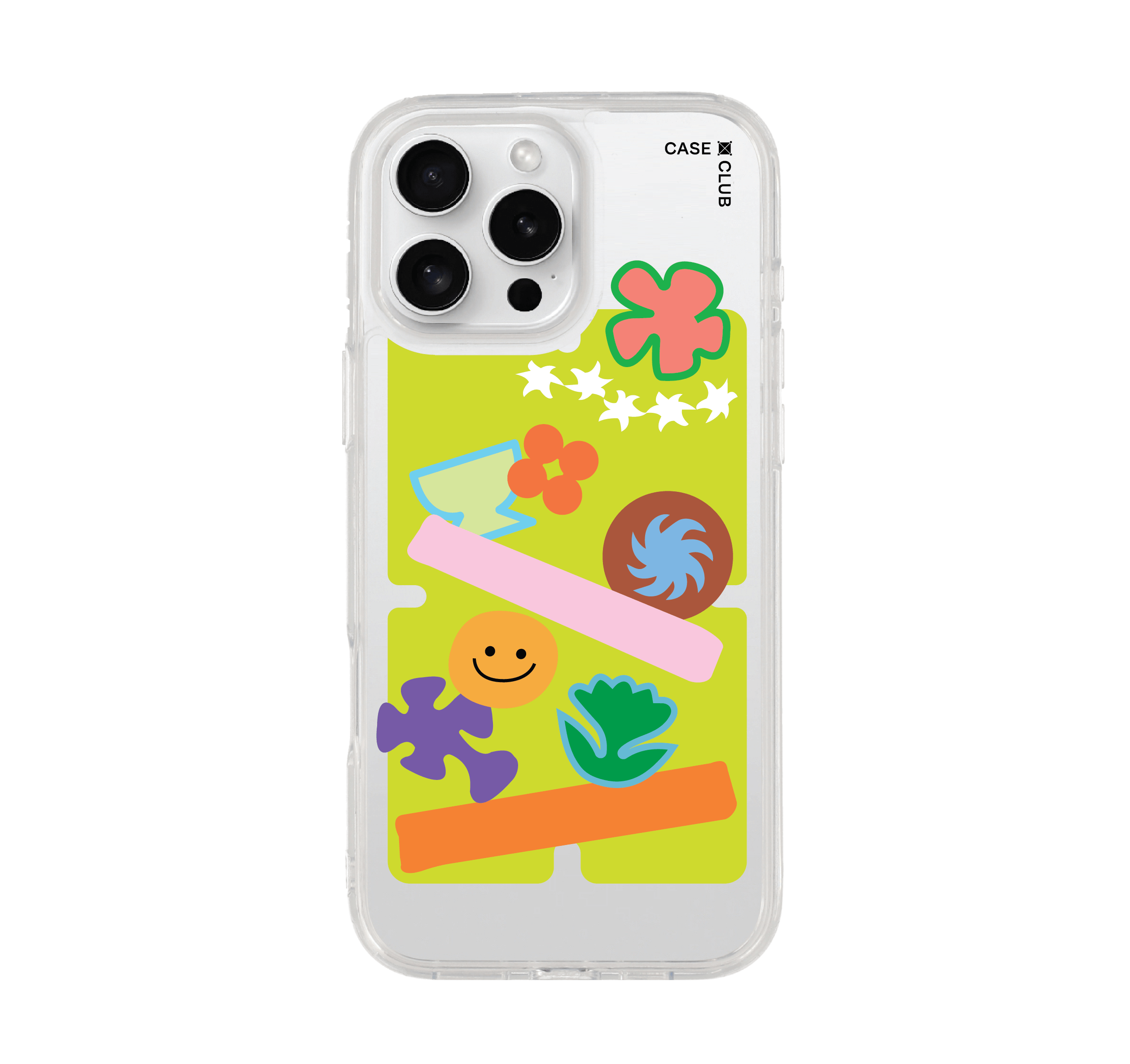 iphone 16 pro max clear case smiley sticker