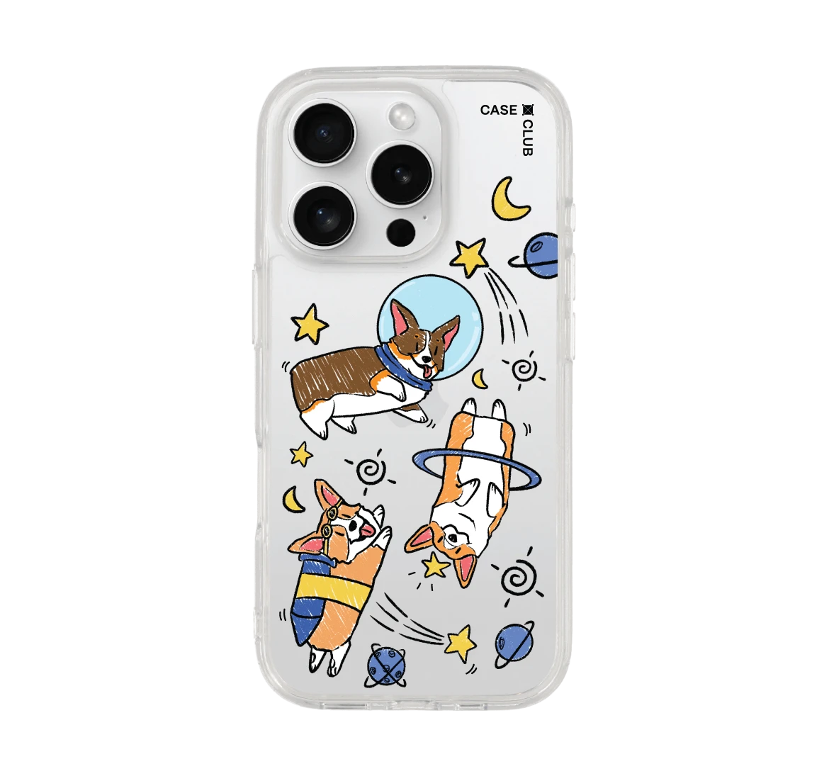 iphone 16 pro clear case space corgi