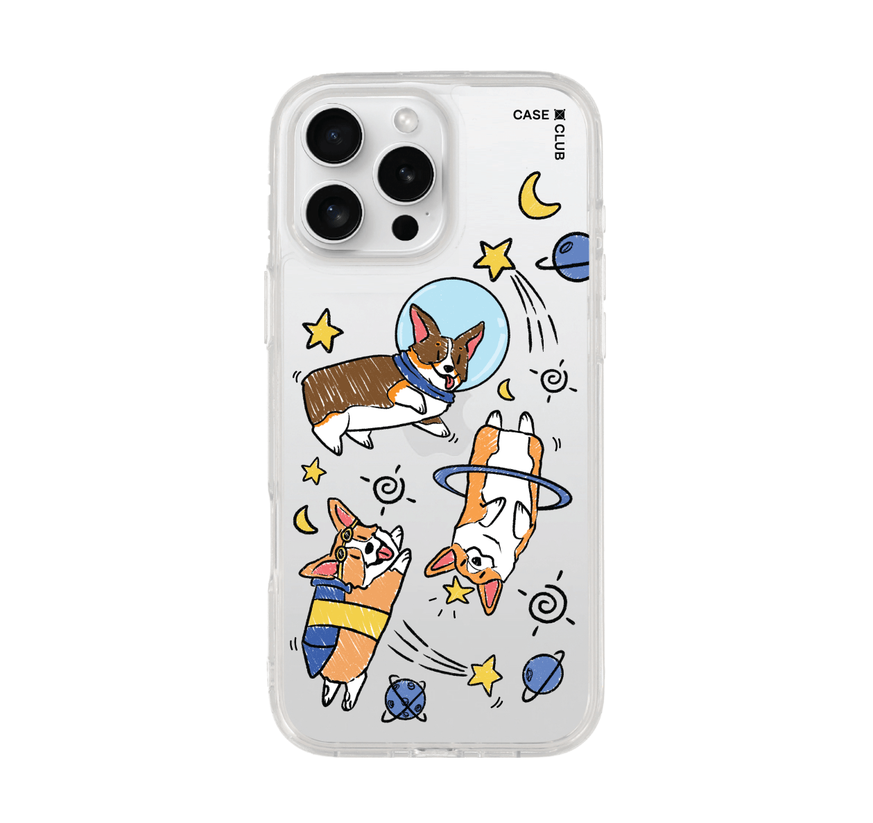เคสใส iPhone 16 Pro Max Corgi อวกาศ