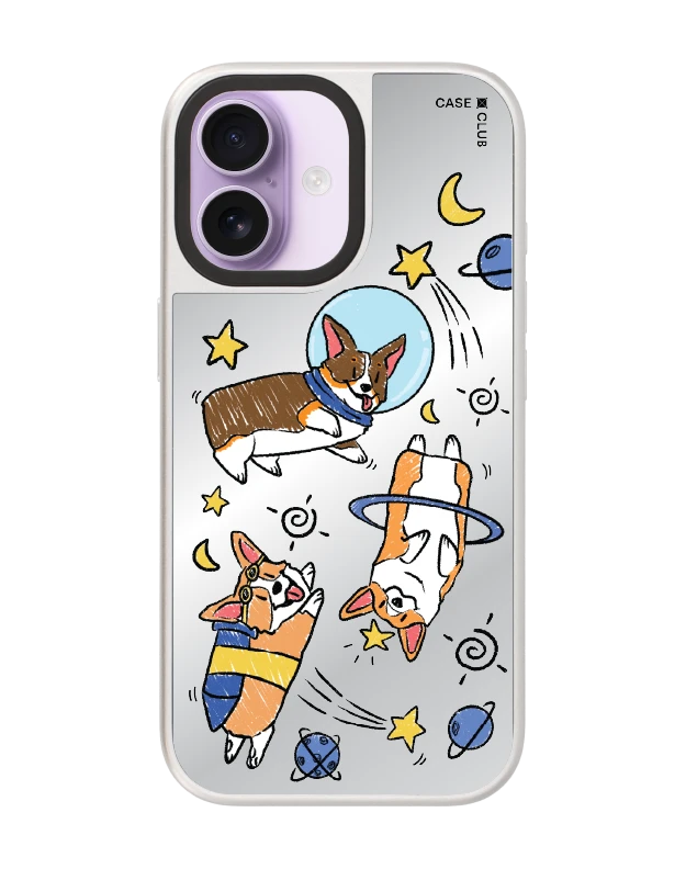 เคสกระจก iphone 17 magsafe แก๊งคอร์กี้ตะลุยอวกาศ