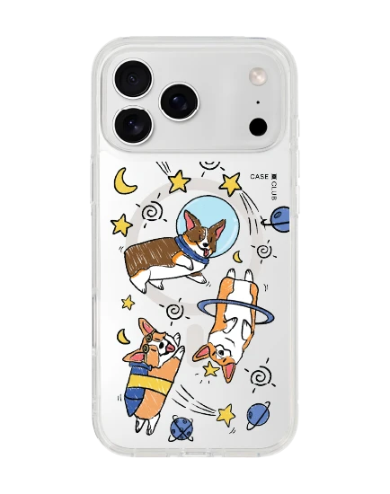 เคสใส iphone 17 pro max magsafe แก๊งคอร์กี้ตะลุยอวกาศ
