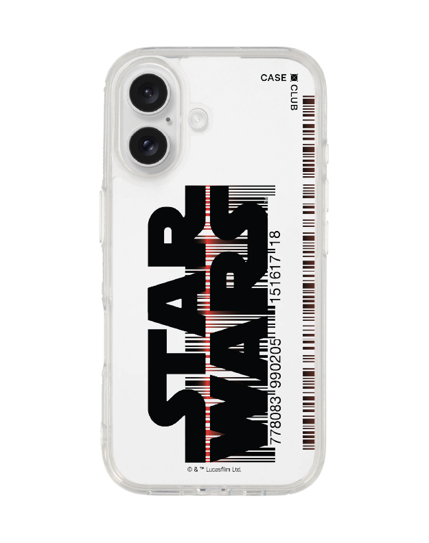 iPhone 16 Clear Case Star Wars Barcode Logo