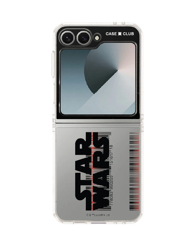 Samsung Galaxy Z Flip 6 Clear Case Star Wars Barcode Logo