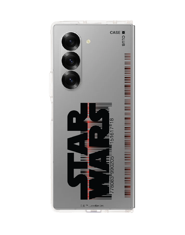 samsung galaxy z fold 6 clear case star wars barcode logo