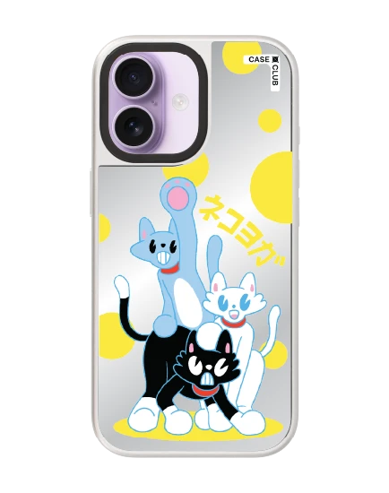 เคสกระจก iphone 17 magsafe แก๊งเหมียวสามสหายใจเย็น