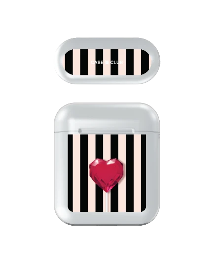 เคสใส airpods รุ่น 1/2 หัวใจลายทาง