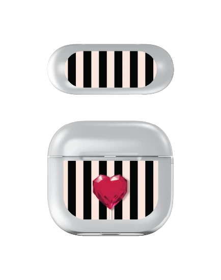 เคสใส airpods 4 หัวใจลายทาง