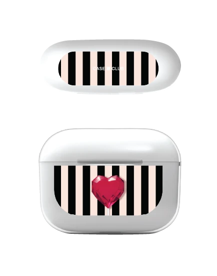 เคสใส airpods pro 2 หัวใจลายทาง