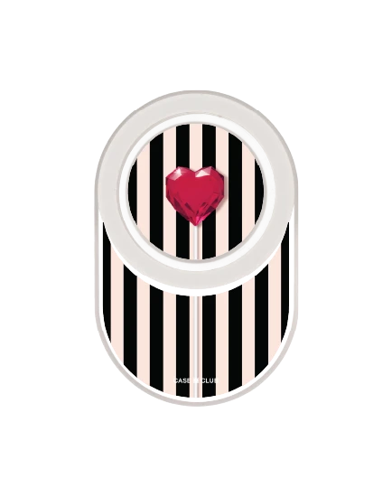 clear popgrip striped heartbeat