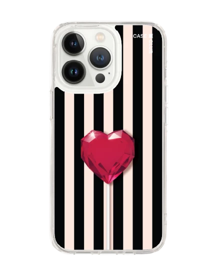 iphone 13 pro clear case striped heartbeat